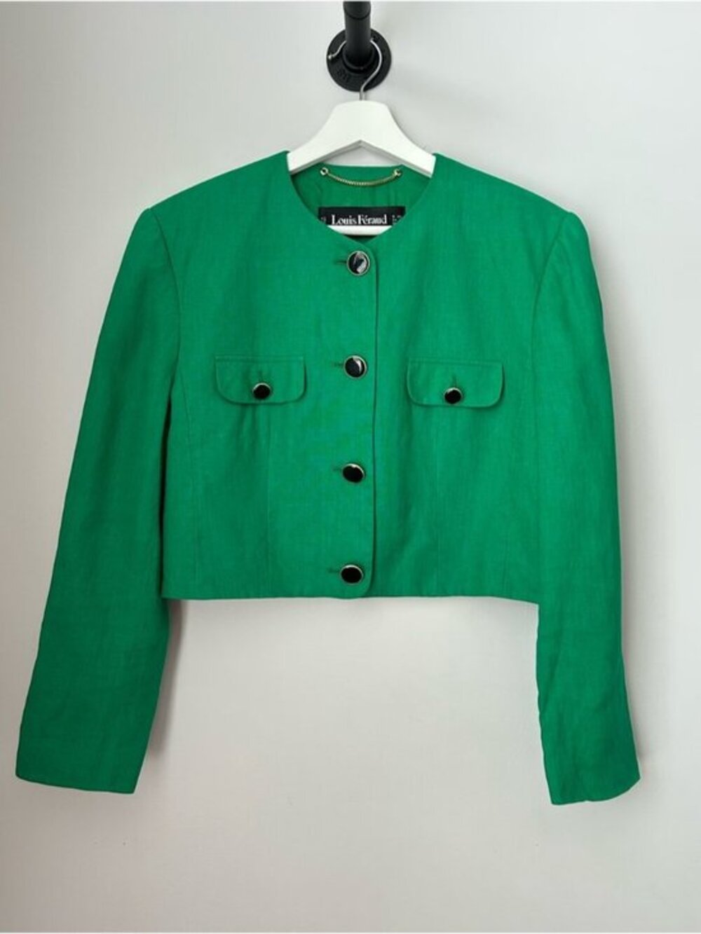 Louis Feraud Cropped Button-Up Blazer Jacket